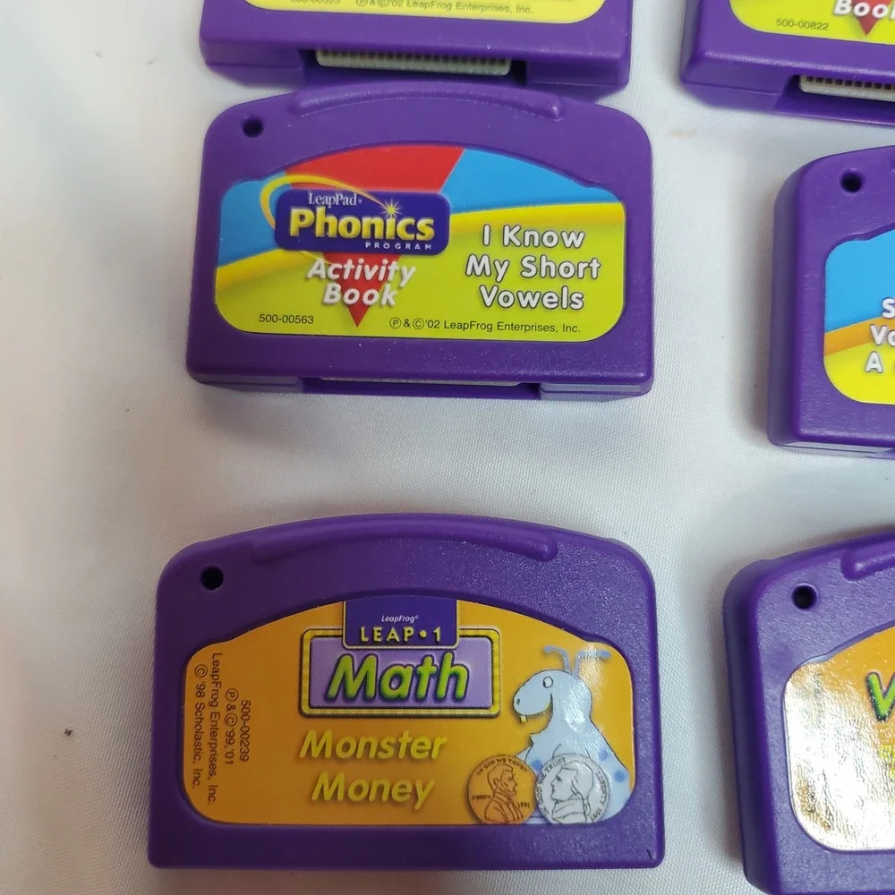 LeapFrog LeapPad Learning Cartridge Lot Phonics Math Vocabulary 7 Games